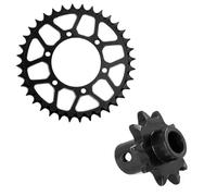 YJDTESVC Medium Carbon Steel 10T Front Gear+7075T Aluminum 36T Rear Gear+70-section Sprocket Chain Set for LOSI-1/4 Promoto-MX Motorcycle(36T 10T Gear)