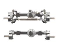 YJDTESVC MN99S CNC Full Metal Front And Rear Portal Axle For MN D90 D91 D99 D99S MN99S MN98 MN90 1/12 RC Car Upgrades Parts(Silver)