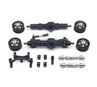 YJDTESVC WPL 1/10 C74 remote control car accessories metal upgrade axle steering gear seat wheel hub drive shaft upgrade parts(Schwarz)