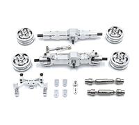 YJDTESVC WPL 1/10 C74 remote control car accessories metal upgrade axle steering gear seat wheel hub drive shaft upgrade parts(Silver)