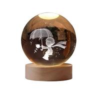 YJDZ Crystal Ball Night Light - Colorful Luminous Warm Glass Decor(Le Petit Prince Garde la Rose)