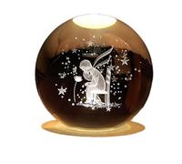 YJDZ Crystal Ball Night Light - Colorful Luminous Warm Glass Decor(Petit Prince et Rose)