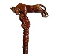 YJDZ Exquisite Animal-Head Walking Stick: Horse, Dog, Cow, Snake - Solid Wood Elderly Gentleman Cane(Styles-11)