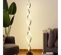 YJDZ Modern Spiral LED Floor Lamp - Dimmable with 3 Color Temperatures, Foot Switch for Living Room & Bedroom(Black)