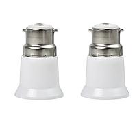 Yjemle 2 Pcs Light Bulb Lamp Holder Socket Converter, B22 to E27, Bayonet to Screw Edison, BC to ES Adapter, LED, Incandescent, CFL Bulbs