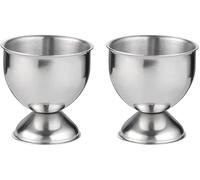 Yjemle 2 Pcs Silver Stainless Steel Egg Cups Holders Egg Tray for Soft Boiled Eggs Kitchen Tool Egg Cups Dishware and Serving Pieces