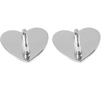 Yjemle 2pcs Silver Heart Phone Adhesive Finger Ring Geometry Metal Phone Holder Charm Hook for DIY Hanging Supplies Keychain Accessories,Stands Accessories