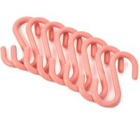 Yjemle 8Pcs Pink S-Shaped Hooks,Plastic Clothes Hangers Multi-Purpose Storage Racks Portable Key Holders, Hanging Bathroom Organizers,Utility Stable Industrial Hooks,Home Storage