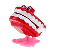 Yjemle Red Wind Up Walking Babbling Chattering Teeth Bucket Lovely Attention Auti-sm Wind Up Teeth Lovely Early Education Tools Novelty and Gag Wind-Up Toys