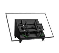 YJEUZCD Floor Rolling TV Stand With Cabinet, Up And Down Angle 10-45° For 43-75 Inch, Conference Room Stage Tilted Teleprompter Stand With Wheels