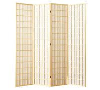 YJEUZCD Folding Room Screen Divider, Movable Living Room Non-woven Blackout Privacy Screen, Solid Wood Frame Hotel Room Divider, 4 Sizes (Color : Natural, Size : 160x150cm)