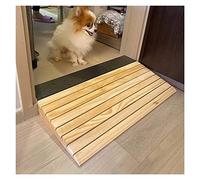 YJEUZCD JIAJUAN Threshold Ramp For Garage, Patio Door Shed, Wooden Curb Ramp For Driveway Wheelchair Sidewalk, Custom Size (Color : Wood color, Size : 30x26x7cm)
