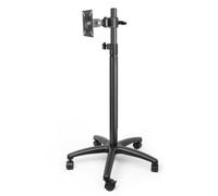 YJEUZCD Rolling TV Stand With Shelf For 12-27 Inch TVs, Portable Mobile TV Cart, Height Adjustable Home Office TV Screen Stand(Black-A,1 screen)