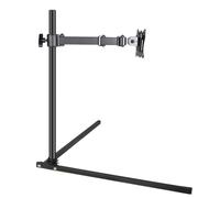 YJEUZCD TV Floor Stand With Shelf For 12 To 27 Inch Screens, Height Adjustable Screen Stand With Mount, Bedroom Office Flat Panel Stand(Black-A,160cm)