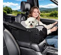 YJGF Center Console Dog Car Seat,Pet Car Seats for Small Dogs,Under 11 lbs | Soft Pillow,Anti-Collapse, Safety Belt, PU Leather Cover,Portable Puppy Booster,More Space to Rest,Portable Puppy Carrier