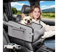 YJGF Center Console Dog Car Seat,Pet Car Seats for Small Dogs,Under 30 lbs | Soft Pillow,Anti-Collapse, Safety Belt, PU Leather Cover,Portable Puppy Booster,More Space to Rest,Portable Puppy Carrier