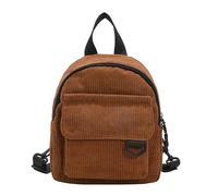 YJHLY Backpack Women'S Mini Backpack Fashion Solid Color Corduroy Small Simple Casual Traveling Large Capacity Durable Female'S Schoolbag-Brown