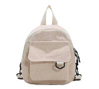 YJHLY Backpack Women'S Mini Backpack Fashion Solid Color Corduroy Small Simple Casual Traveling Large Capacity Durable Female'S Schoolbag-Beige