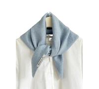 YJHLY Scarf - Women's Knitted Triangular Scarf - Tartan Pattern - Blue