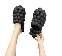 YJHLY Slippers Women Man Soft Bubble Slippers Fashion Eva Cool Home Beach Shoes Massage Sole Slippers Designer Indoor Peanut Slipper-Black-40-41
