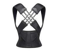 YJHQSS Adjustable Back Posture Corrector Belt Women Men Prevent Slouching Posture Straps Clavicle Support Brace good (Black XL)