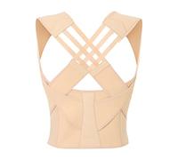 YJHQSS Adjustable Back Posture Corrector Belt Women Men Prevent Slouching Posture Straps Clavicle Support Brace good (Beige M)