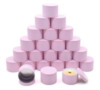 YJHSS 24-Pack 8oz Candle Tins with Lids, Metal Candle Jars for Candle Making, Empty Containers Vessels Bulk for Small Business & Beginners DIY Storage -Pink
