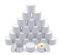 YJHSS 24-Pack 8oz Candle Tins with Lids, Metal Candle Jars for Candle Making, Empty Containers Vessels Bulk for Small Business & Beginners DIY Storage -White