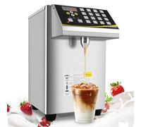 YJINGRUI Automatic Fructose Dispenser Stainless Steel Syrup Dispenser Equipment Fructose Quantitative Machine for Bubble Tea 8.5L 16 Groups 220V (Stainless Steel Fructose Outlet)