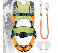 YJINGRUI Fall Arrest Harness, Fall Arrest Restraint Harness ≤150kg, Full Body Height Safety with Back/Shoulder/Lumbar/Leg Pads and Buffer Packet for Aerial Work, Climbing at Height