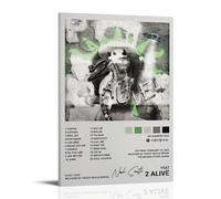 YJJECP 2 Alive by YeatWall Decoration Posters Waterproof Modern Home Printing Workplace Home Wall Art Easy to InstallFrame-style24x36inch(60x90cm)