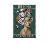 YJJECP Be Kind To Your MindWall Decoration Posters Waterproof Modern Home Printing Workplace Home Wall Art Easy to InstallUnframe-style20x30inch(50x75cm)
