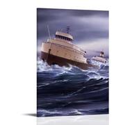YJJECP Edmund Fitzgerald Every Man Knew ItWall Decoration Posters Waterproof Modern Home Printing Workplace Home Wall Art Easy to InstallFrame-style16x24inch(40x60cm)