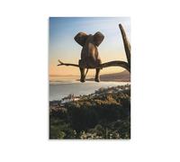 YJJECP Elephant On A BranchWall Decoration Posters Waterproof Modern Home Printing Workplace Home Wall Art Easy to InstallUnframe-style12x18inch(30x45cm)
