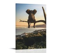 YJJECP Elephant On A BranchWall Decoration Posters Waterproof Modern Home Printing Workplace Home Wall Art Easy to InstallFrame-style20x30inch(50x75cm)