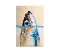 YJJECP Fish WatercolorWall Decoration Posters Waterproof Modern Home Printing Workplace Home Wall Art Easy to InstallUnframe-style24x36inch(60x90cm)