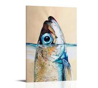 YJJECP Fish WatercolorWall Decoration Posters Waterproof Modern Home Printing Workplace Home Wall Art Easy to InstallFrame-style20x30inch(50x75cm)
