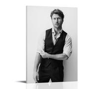 YJJECP Glen PowellWall Decoration Posters Waterproof Modern Home Printing Workplace Home Wall Art Easy to InstallFrame-style24x36inch(60x90cm)