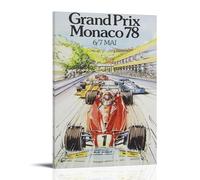 YJJECP Grand Prix Monaco 1978 -Formula One F1Wall Decoration Posters Waterproof Modern Home Printing Workplace Home Wall Art Easy to InstallFrame-style16x24inch(40x60cm)