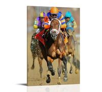 YJJECP Horse Racing PaintingWall Decoration Posters Waterproof Modern Home Printing Workplace Home Wall Art Easy to InstallFrame-style08x12inch(20x30cm)