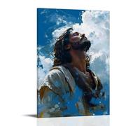 YJJECP Jesus Christ CanvasWall Decoration Posters Waterproof Modern Home Printing Workplace Home Wall Art Easy to InstallFrame-style08x12inch(20x30cm)