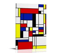 YJJECP Piet MondrianWall Decoration Posters Waterproof Modern Home Printing Workplace Home Wall Art Easy to InstallFrame-style20x30inch(50x75cm)