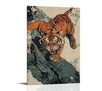 YJJECP Tiger ArtWall Decoration Posters Waterproof Modern Home Printing Workplace Home Wall Art Easy to InstallFrame-style08x12inch(20x30cm)