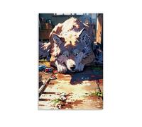 YJJECP Wolf WatercolorWall Decoration Posters Waterproof Modern Home Printing Workplace Home Wall Art Easy to InstallUnframe-style08x12inch(20x30cm)