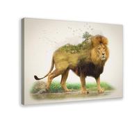 YJJGLZC African Lion Habitat Animal Art Canvas Poster Wall Art Decor Print Picture Paintings for Living Room Bedroom Decoration 08x12inch(20x30cm)
