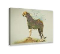 YJJGLZC Cheetah Natural Habitat Animal Art Canvas Poster Bedroom Decor Landscape Office Room Decor Gift 20x30inch(50x75cm)