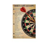 YJJGLZC Darts Life Lessons Target Games Poster Canvas Poster Bedroom Decor Landscape Office Room Decor Gift 20x30inch(50x75cm)