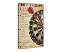 YJJGLZC Darts Life Lessons Target Games Poster Canvas Poster Wall Art Decor Print Picture Paintings for Living Room Bedroom Decoration 20x30inch(50x75cm)