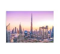 YJJGLZC Dubai City Skyline Landscape Art Canvas Poster Wall Art Decor Print Picture Paintings for Living Room Bedroom Decoration 08x12inch(20x30cm)