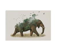 YJJGLZC Elephant Natural Habitat Animal Art Canvas Poster Wall Art Decor Print Picture Paintings for Living Room Bedroom Decoration 16x24inch(40x60cm)